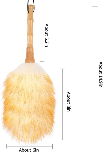 Extendable Cleaning Duster,66.9Inch Telescoping Feather Dusters with Stainless Steel Extension Pole for Cleaning High Ceiling Fan, High Ceilings,Furniture