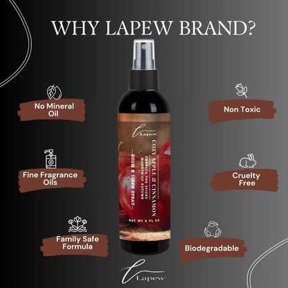 Lapew Room & Linen Spray | Fragrance Mist for Home, Car & Office | Fabric & Air Freshener | Neutralizing Mist | Made in USA | Cozy Cinnamon & Apple - Colors B