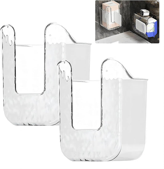 Wall Mounted Wipes Dispenser,Wall Mounted Tissue Box Holder,Kitchen Wipes Storage Box,Wipes Container for Bathroom (White/2 pcs)