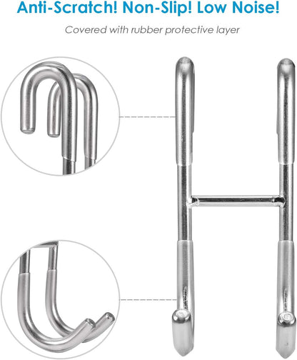 Simtive Shower Door Hooks (2-Pack), Towel Hooks for Bathroom Frameless Glass Squeegee Hooks, Black