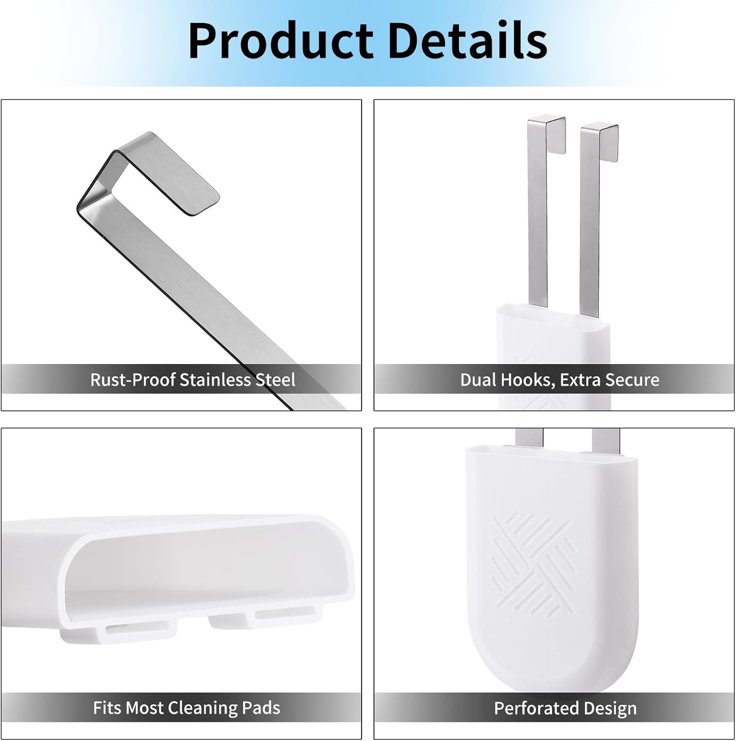 Premium Toilet Tank Tablet Holder – Plastic Hanging Cleaner Caddy (7.5'' x 3.5'' x 2.5'', White) – Toilet Bowl Cleaner Hanging Carrier - Prevents Dissolved Residue in Water Tank