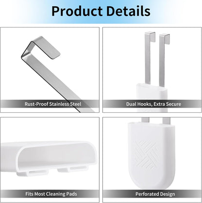Premium Toilet Tank Tablet Holder – Plastic Hanging Cleaner Caddy (7.5'' x 3.5'' x 2.5'', White) – Toilet Bowl Cleaner Hanging Carrier - Prevents Dissolved Residue in Water Tank