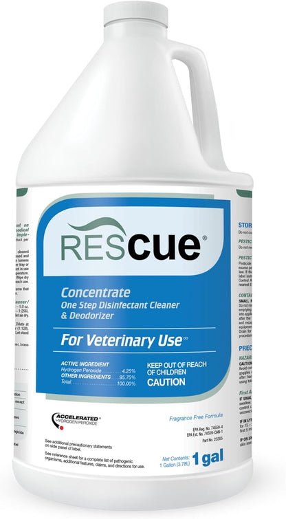 REScue One-Step Ready-to-Use Disinfectant Cleaner & Deodorizer – For Veterinary Use, Animal Shelters, Pet Foster Homes, Kennels, Litter Box – 32 Ounce RTU (Spray Nozzle NOT Included)