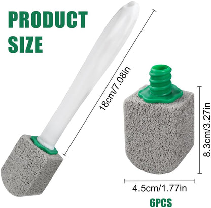 AUAUY 10 Pack Pumice Stone with Handle, Toilet Bowl Pumice Stone for Cleaning, Hard Water Toilet Ring Remover, 2 Handle + 10 Pumice Stones for Cleaning Toilets, Bathtubs, Grills, Kitchen Sink