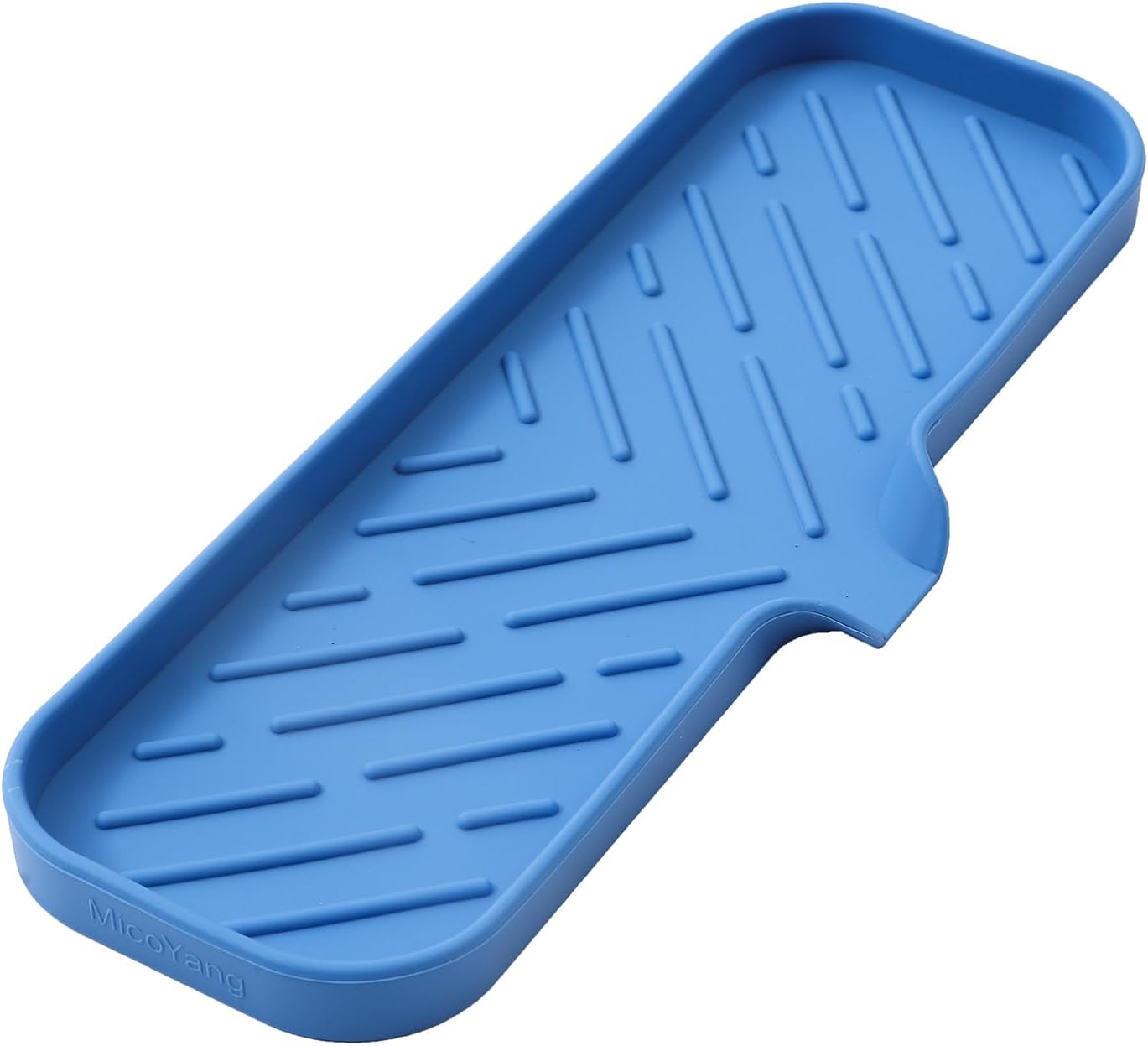 MicoYang Silicone Bathroom Soap Dishes with Drain Spout-Bathroom and Kitchen Sink Organizer,Sponge Holder,Dish Soap Tray,Perfect for Dispenser,Scrubber,Bottle,Cup on Sink or Counter-Black 4.9"×3.2"