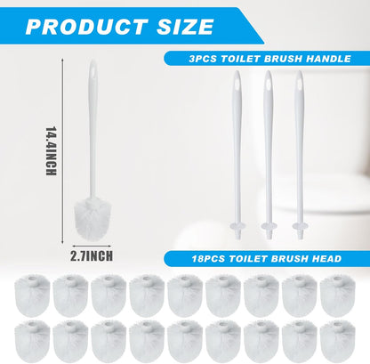 Tioncy 15 Pcs 14.2 Inch Toilet Brush Commercial Heavy Duty Toilet Bowl Cleaning Scrub Long Scrubber for Bathroom Cleaning Supplies