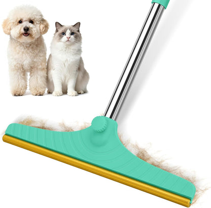Carpet Rake for Pet Hair Removal - 60" Adjustable Long Handle Carpet Rake, 3 in 1 Reusable Pet Hair Removal Tool Kit, Cat Dog Fur Rakes Scraper Carpet Broom for Carpets, Rugs, Mats