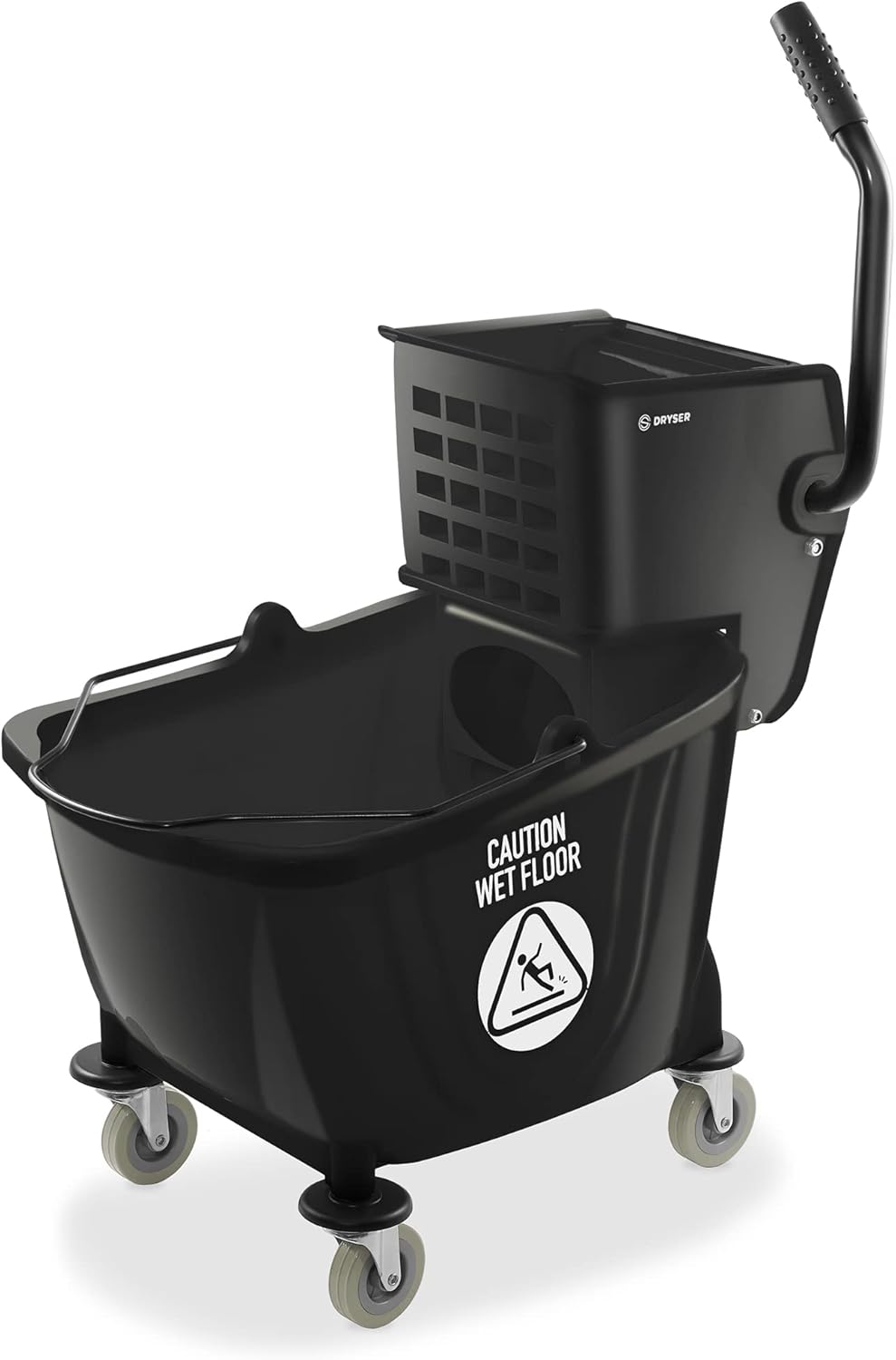Dryser Commercial Side Press Wringer Combo Mop Bucket, 33 Quart, Blue