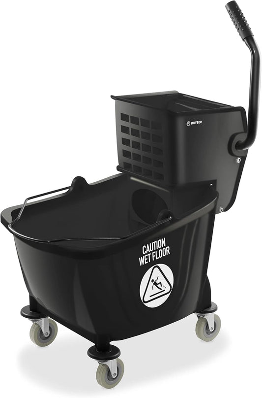 Dryser Commercial Side Press Wringer Combo Mop Bucket, 33 Quart, Blue