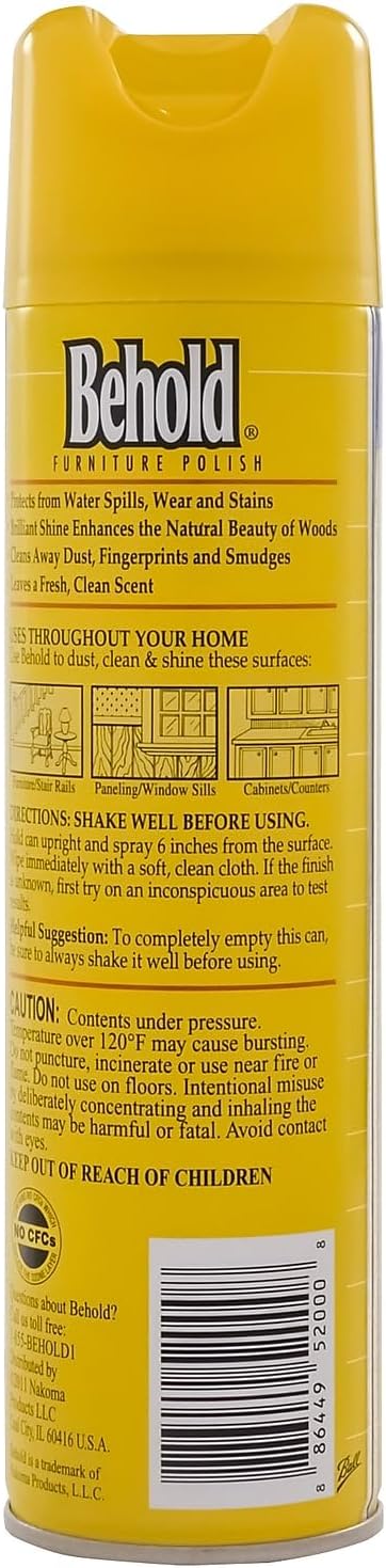 Behold Furniture Polish, Lemon, 12.5 Ounce