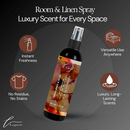 Lapew Room & Linen Spray | Fragrance Mist for Home, Car & Office | Fabric & Air Freshener | Neutralizing Mist | Made in USA | Cozy Cinnamon & Apple - Colors A