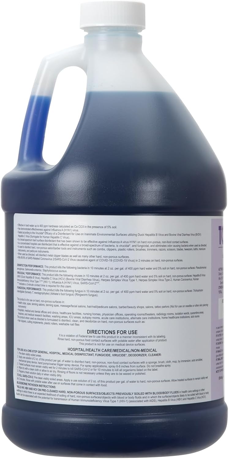ForPro Total-Cide Disinfectant Solution, 2X Concentrated Formula, Hospital Grade Sanitizer & All Purpose Cleaner, 1 Gallon (128 Fl Oz)