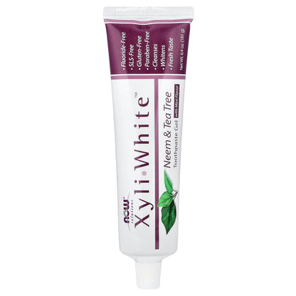 NOW Solutions, Xyliwhite™ Toothpaste Gel, Platinum Mint, Cleanses and Whitens, Fresh Taste, 6.4-Ounce