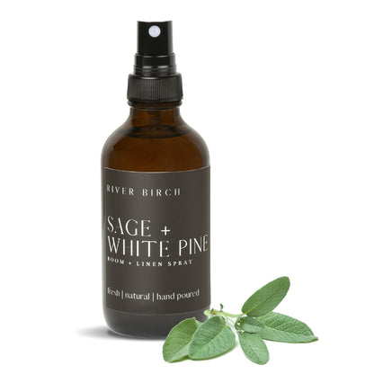 River Birch Luxury Linen and Room Spray - Home Signature Scent Balsam and Cedar Room Fragrance Spray - Fragrant Fresh Linen Air Freshener For Bedding - Handmade in Texas - 4 oz Glass Amber Bottle