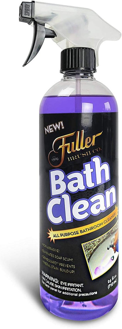 Fuller Brush Bath Clean – 24 oz Bathroom Cleaner Bottle with Spray– Dissolves Soap Scum, Hard Water Stains & Mineral Build-Up – For Sinks, Showers & Tubs – Pack of 1