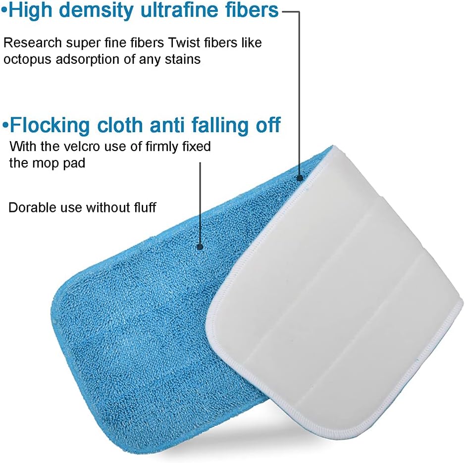 Microfiber Replacement Mop Pad, 18" x 6" Wet & Dry Home & Commercial Cleaning Refills, Reusable Floor Mop Pads (6 Pack) Blue