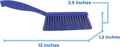 Vikan 45871 Bench Cleaning Brush, Polypropylene/Polyester Soft Bristle Dustpan Brush & Sweeper With Handle, 14-Inch, Pink