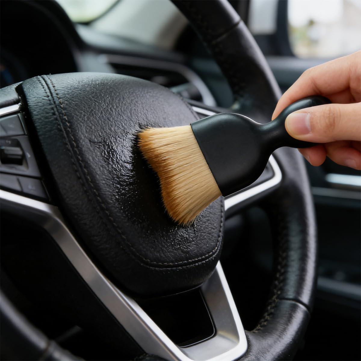 4PCS Car Detailing Brush Kit, Multi-Use Soft No Scratch Vehicle Interior Detail Duster Brush Set, Automotive Dusting Cleaning Kit for Exterior Interior, Universal for Vehicles