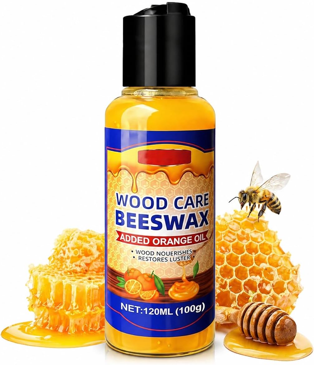 Natural Beeswax Essential Orange Oil Wood Conditioner, Micro-molecularized Floor Polish Repairing Care Beeswaxs Spray for Furniture Polish and Cleaner, Restore Spray for Floors (3)