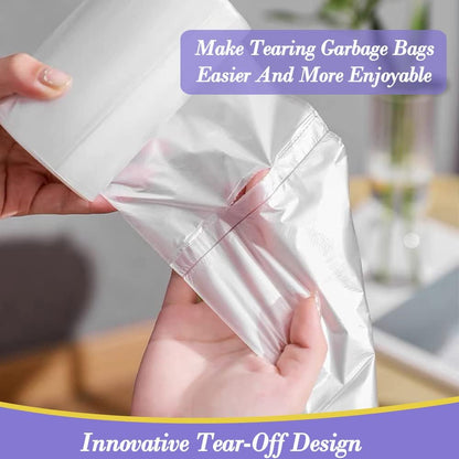 Hommaly 2 Gallon (1.8-2 Gal)120 pcs Small Clear Trash Bags, Strong 1.8 Gallon Garbage Bags, Bathroom Trash Can Bin Liners Unscented, Mini Plastic Bags for Office, Waste Basket Liner,Fit 6,7,8 Liters