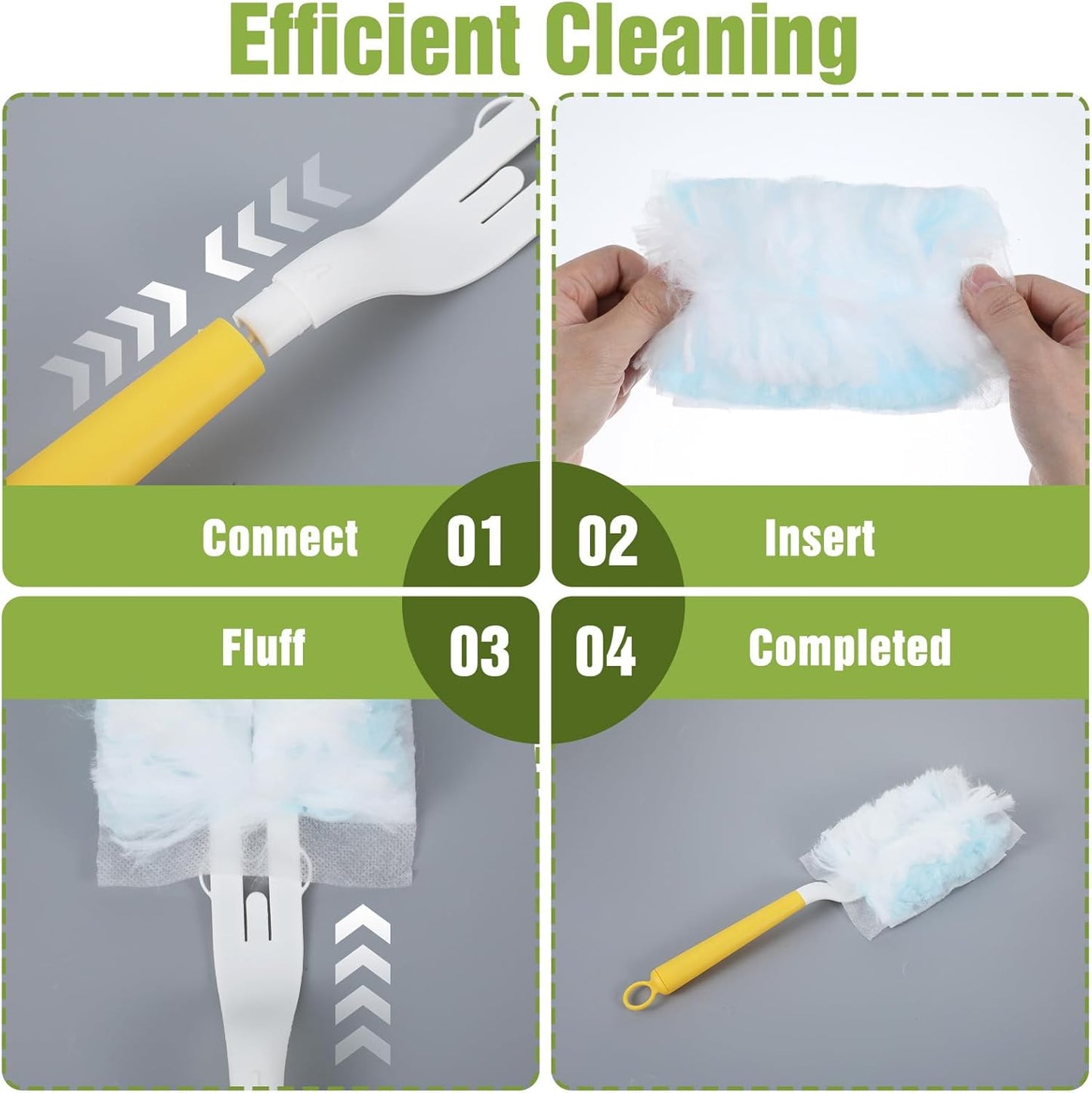 Hecila Duster Refill One-Sided Disposable Duster Refills for Cleaning Heavy Duty Dusters Refills Unscented Replacement Pads Multi Surface Dusters Kit for Cleaning Home Bedrooms Ceiling Fan