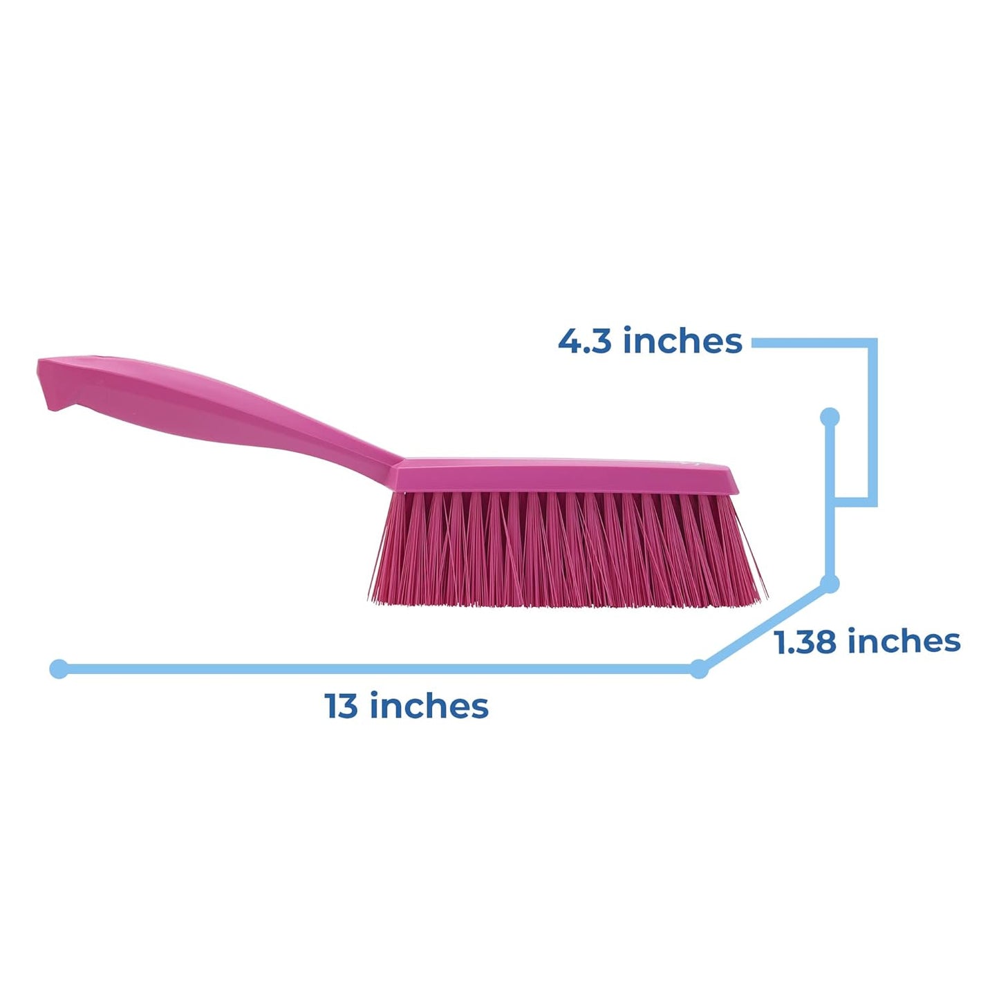 Vikan 45894 Bench Cleaning Brush, Polypropylene/Polyester Medium Bristle Dustpan Brush & Sweeper, 14 Inch, Red