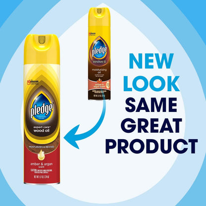 Pledge Enhancing Polish Spray, Wood Furniture & Stainless Steel Polish, Remove Dust and Fingerprints, Fast Shine and Protect, Prevent Scratches & Knicks - Lemon Scent, 9.7oz (Pack of 12)