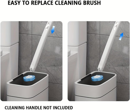 Disposable Toilet Brush with 24 PCS Replacement Heads, Disposable Toilet Bowl Cleaner Wand, Automatic Lid Opening, Toilet Wand Kit, Disposable Toilet Brush Refills, White