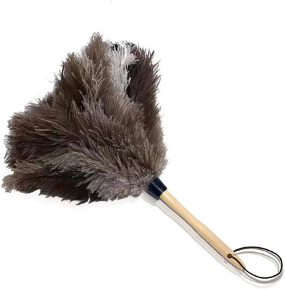 NCEDN Genuine Ostrich Feather Duster 40 Inches - Extendable Stainless Steel Handle, 8 Inches Long Thick Feathers, Telescopic Duster for Ceiling Fans, Blinds, Furniture, Car, Washable