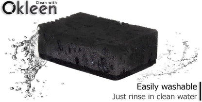 Green Multi Use Scrub Sponge. Made in Europe. 9 Pack, 4.3x2.8x1.4 inches. Odorless Heavy Duty and Non Scratch Fiber. Best, Durable, Delicate, Porous, Non Cellulose Kitchen Sponges and Scrubbers