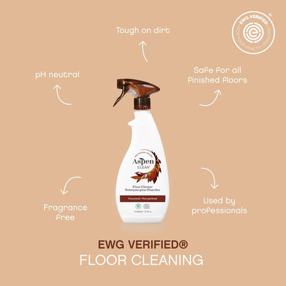 AspenClean Floor Cleaner | Eco-Friendly Spray Cleaner for Hardwood, Laminate, Stone & Ceramic | Non-Toxic | Made with Natural Ingredients | EWG Verified | Pack of 2 | 22 oz
