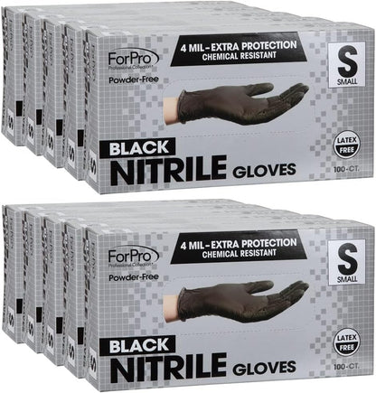 ForPro Disposable Nitrile Gloves, Chemical Resistant, Powder-Free, Latex-Free, Non-Sterile, Food Safe, 4 Mil