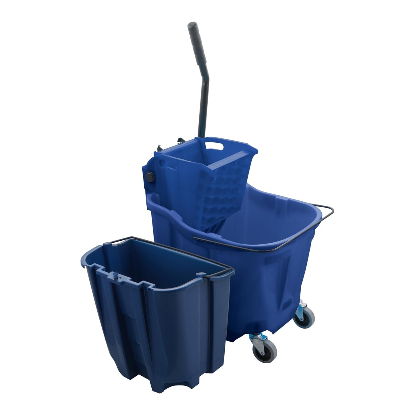 Carlisle FoodService Products Omnifit Mop Bucket with Side Press Wringer and Soiled Water Insert for Floor Cleaning, Kitchens, Restaurants, And Janitorial Use, Polypropylene (Pp), 35 Quarts, Yellow