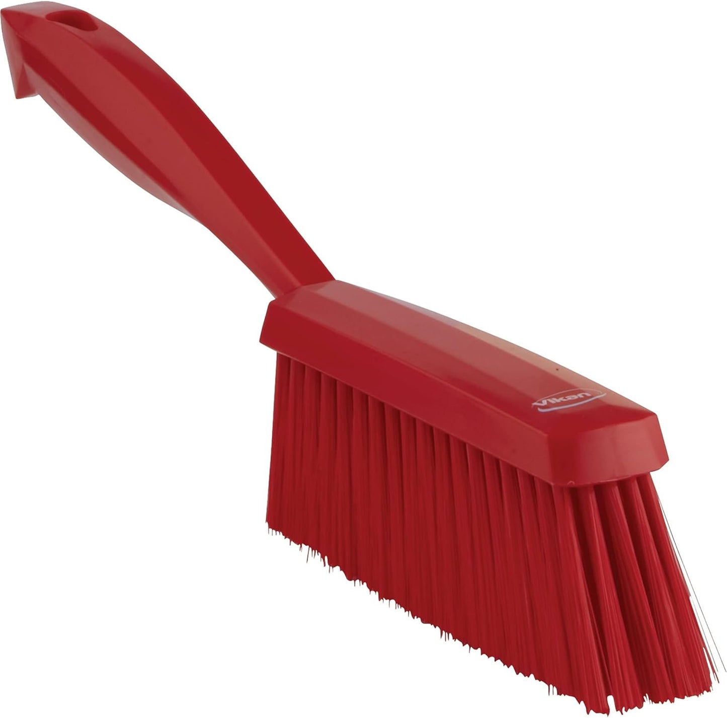 Vikan 45871 Bench Cleaning Brush, Polypropylene/Polyester Soft Bristle Dustpan Brush & Sweeper With Handle, 14-Inch, Pink