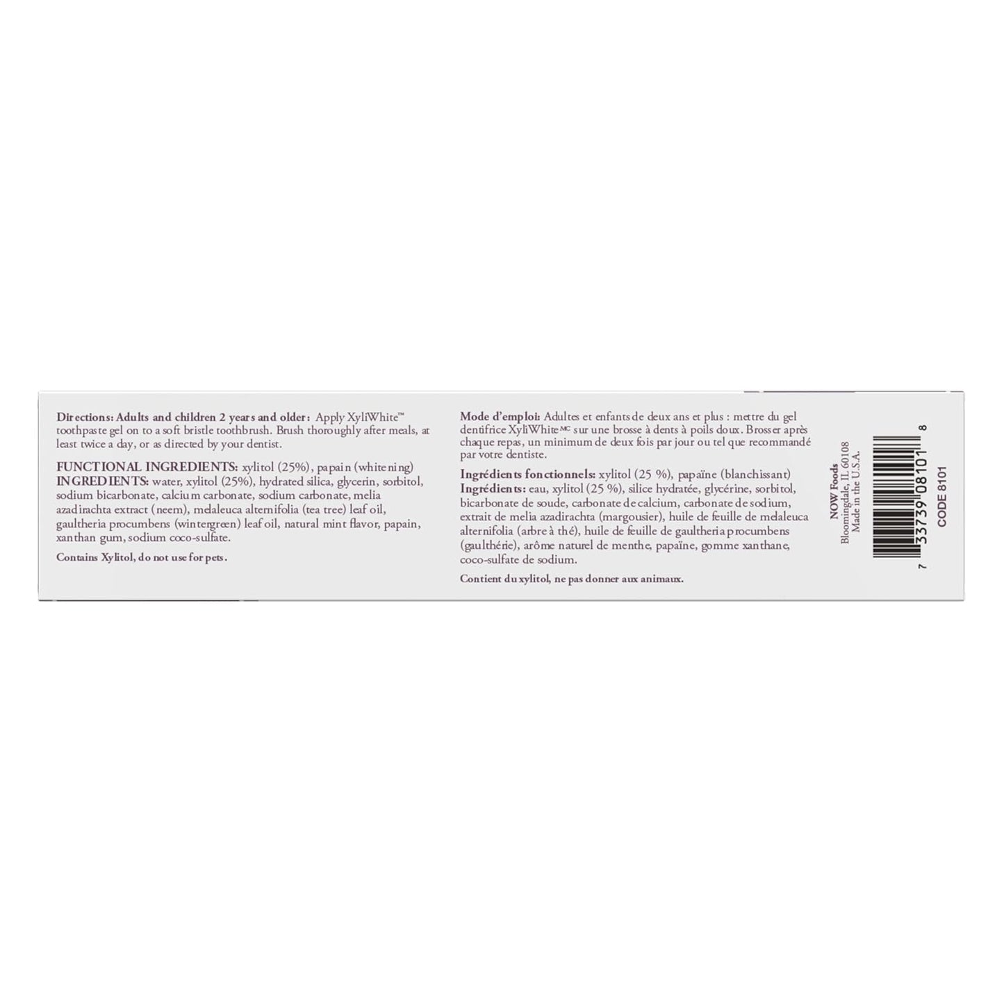 NOW Solutions, Xyliwhite™ Toothpaste Gel, Platinum Mint, Cleanses and Whitens, Fresh Taste, 6.4-Ounce