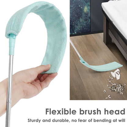 Gap Dust Cleaner Retractable Microfiber Gap Dust Brush Flexible Long Flat Gap Duster with Extendable Pole and Cloth Cover for Sofa Bed Furniture Bottom Ceiling Fan Blinds(Grey)