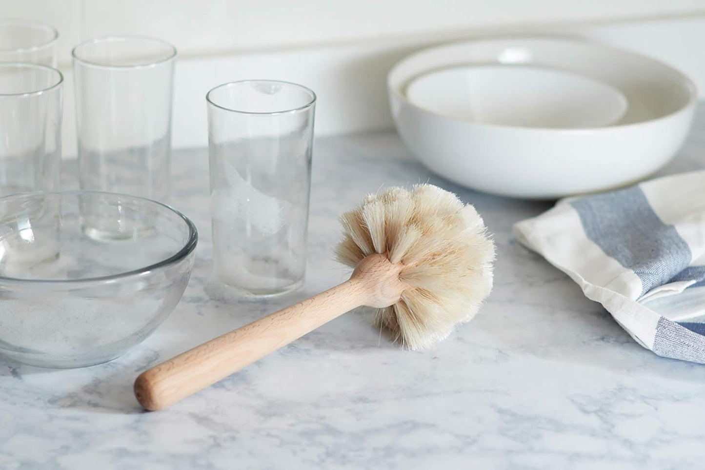 Fox Run Kitchen Brush, Stainless Steel Cleaning Brush for Tumblers, Glasses, Dishes, and Pans, 10.25"