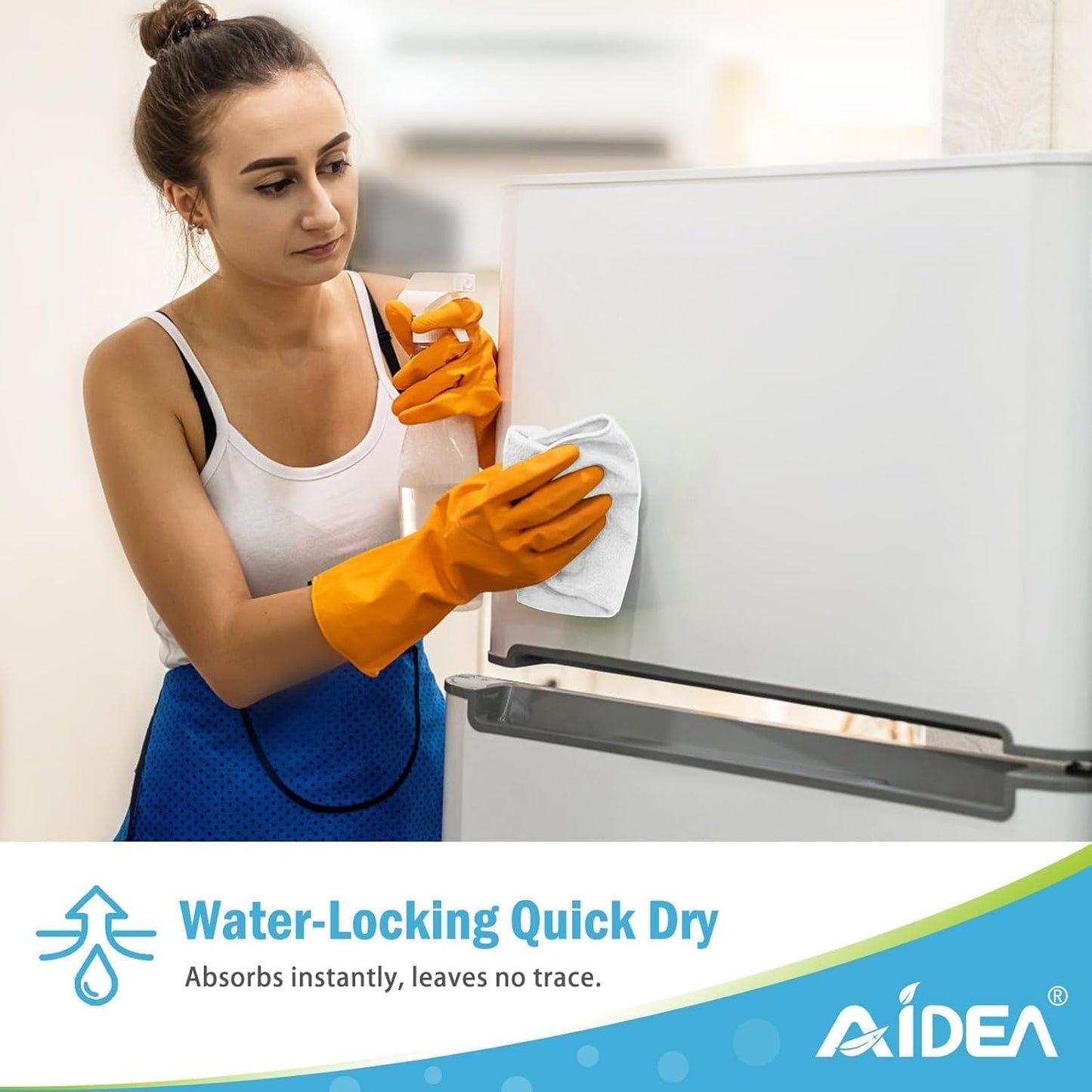 AIDEA Microfiber Cleaning Cloth-50PK, Soft Microfiber Towels for Cars, Absorbent Cleaning Rags, Lint-Free Streak-Free Wash Cloths for House, Kitchen, Window(12in.x12in)