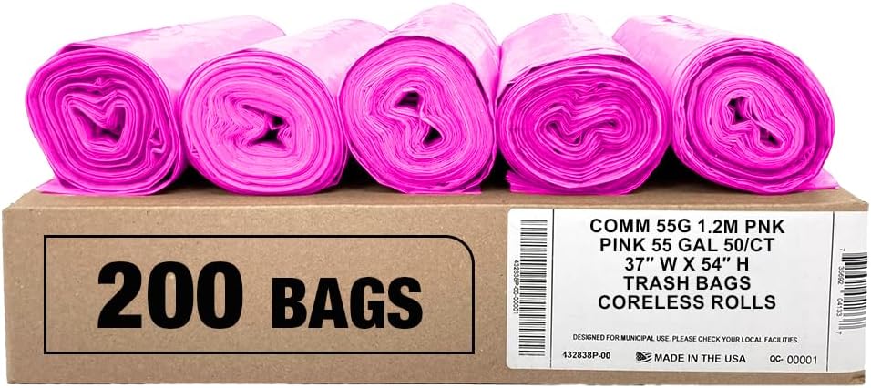 Ultrasac Heavy Duty 55 Gallon Clear Trash Bags - (Value 50 Pack) - 1.2 MIL equivalent Industrial Strength Plastic 37" x 54" for 50-55 Gal Cans -Fits Toter, Rubbermaid Brute, Carlislie Bronco etc.