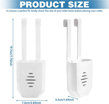 2Pcs Toilet Tank Cleaning Tablet Holder, Toilet Bowl Tablet Holder with Hook, Buffer Box Carrier Bleach Tablet Bracket, Keep Tablets Off Tank Wall, Prevent Residue Build-Up