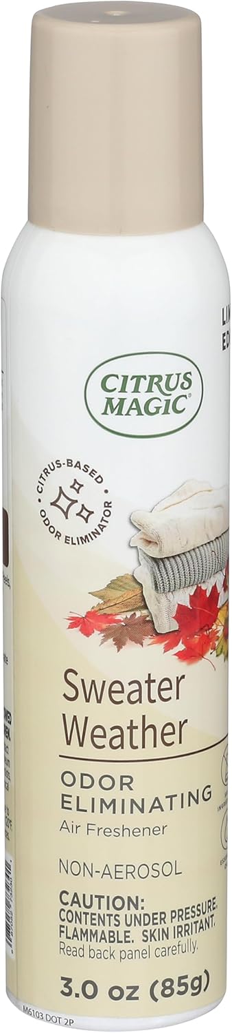 Citrus Magic Limited Edition Natural Odor Eliminating Air Freshener Spray, Orange Spice Cider, 3-Ounce, Pack of 3