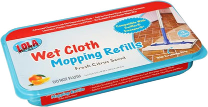 LOLA Dry Sweeping Cloth Refill Pads, 32 Pack, Unscented, Compatible with Swiffer Floor Mop, Comparable to Swiffer Refills, 11" x 8.13"