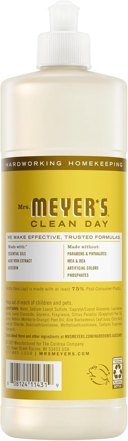 Mrs. MEYER'S CLEAN DAY Liquid Dish Soap, Blueberry Scent, 16 Fl Oz Bottle - 3 Pack