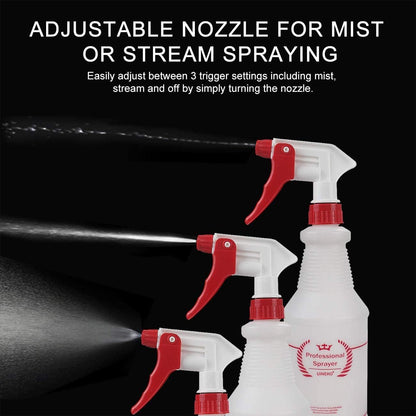 Uineko Plastic Spray Bottle (4 Pack, 24 Oz, All-Purpose) Heavy Duty Spraying Bottles Leak Proof Mist Empty Water Bottle for Cleaning Solution Planting Pet with Adjustable Nozzle and Measurements
