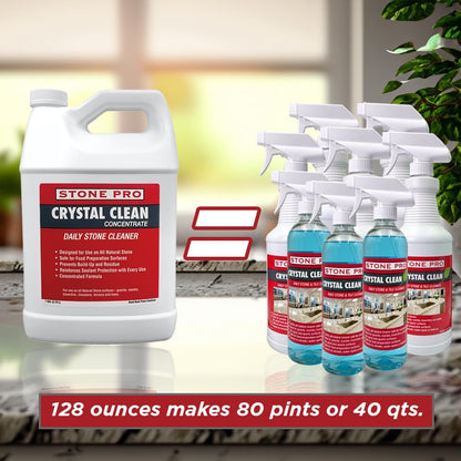 Stone Pro Crystal Clean - Surface Cleaner & Sealer, Ready to Use 32 oz.