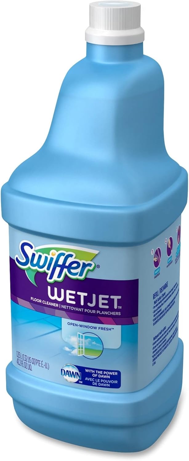 Swiffer WetJet Multi-Purpose and Hardwood Liquid Floor Cleaner Solution Refill, with Gain Scent, 42.2 fl oz each, (Pack of 2)