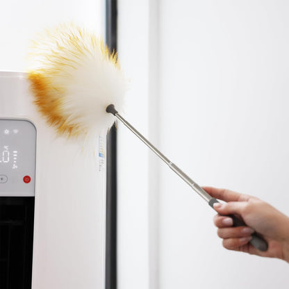 Extendable Cleaning Duster,66.9Inch Telescoping Feather Dusters with Stainless Steel Extension Pole for Cleaning High Ceiling Fan, High Ceilings,Furniture