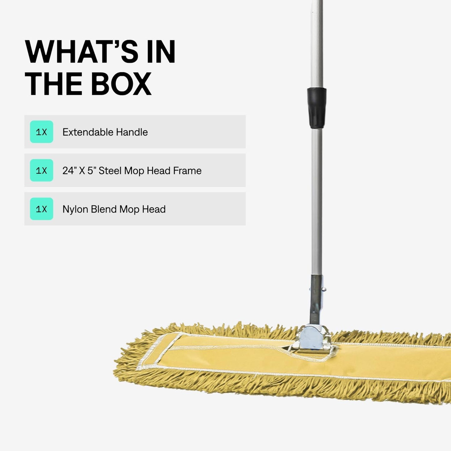 48 Inch Blue Commercial Dust Mop & Floor Sweeper with Extendable Handle – Mop for Hardwood, Tile, and Concrete Floor Cleaning