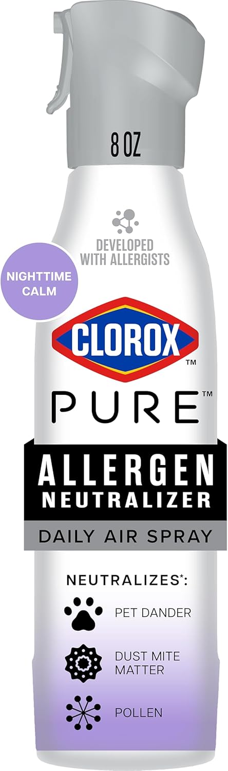 Clorox PURE Allergen Neutralizer Daily Air Spray, Nighttime Calm, 8 Ounces (Pack of 2)