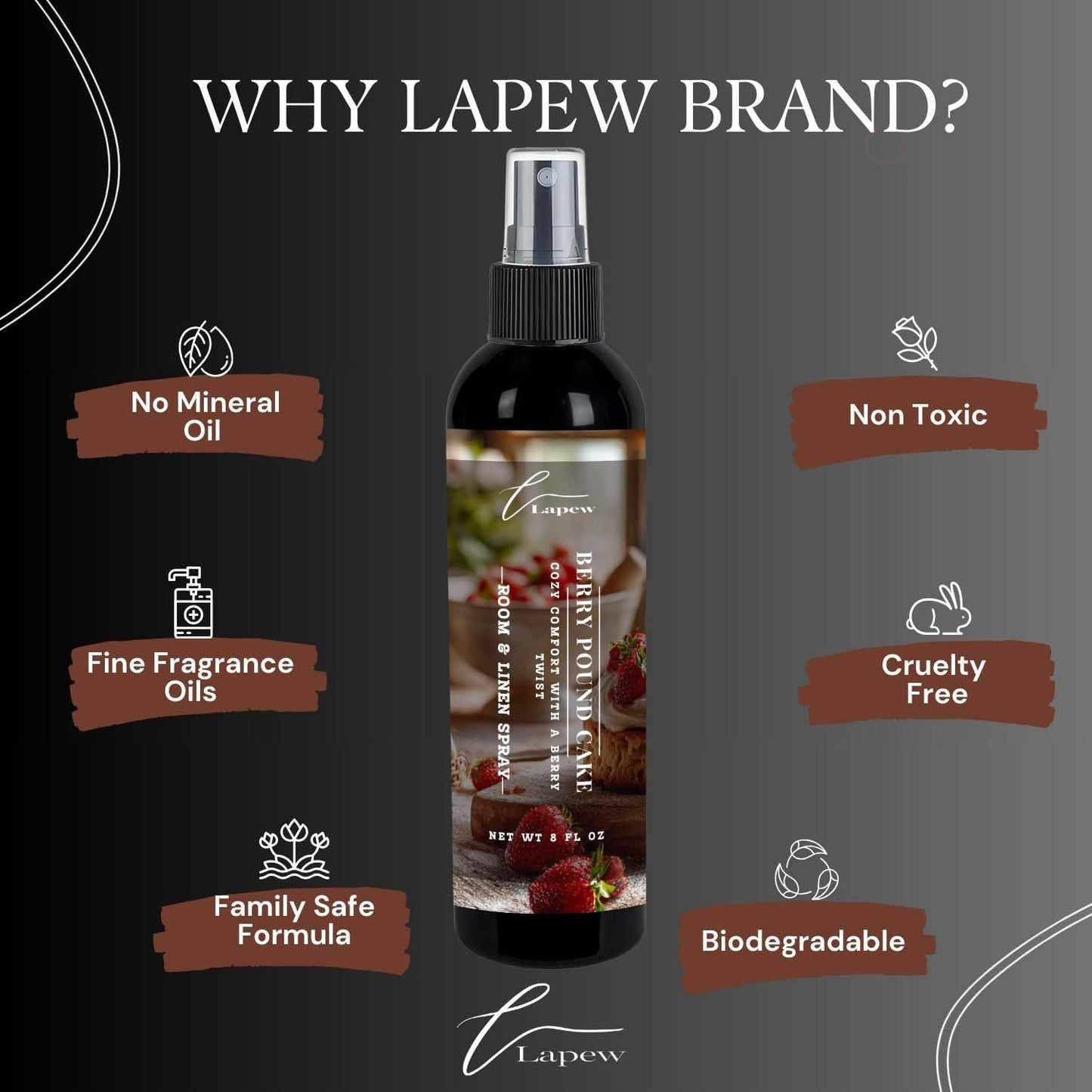 Lapew Room & Linen Spray | Fragrance Mist for Home, Car & Office | Fabric & Air Freshener | Neutralizing Mist | Made in USA | Cozy Cinnamon & Apple - Colors B